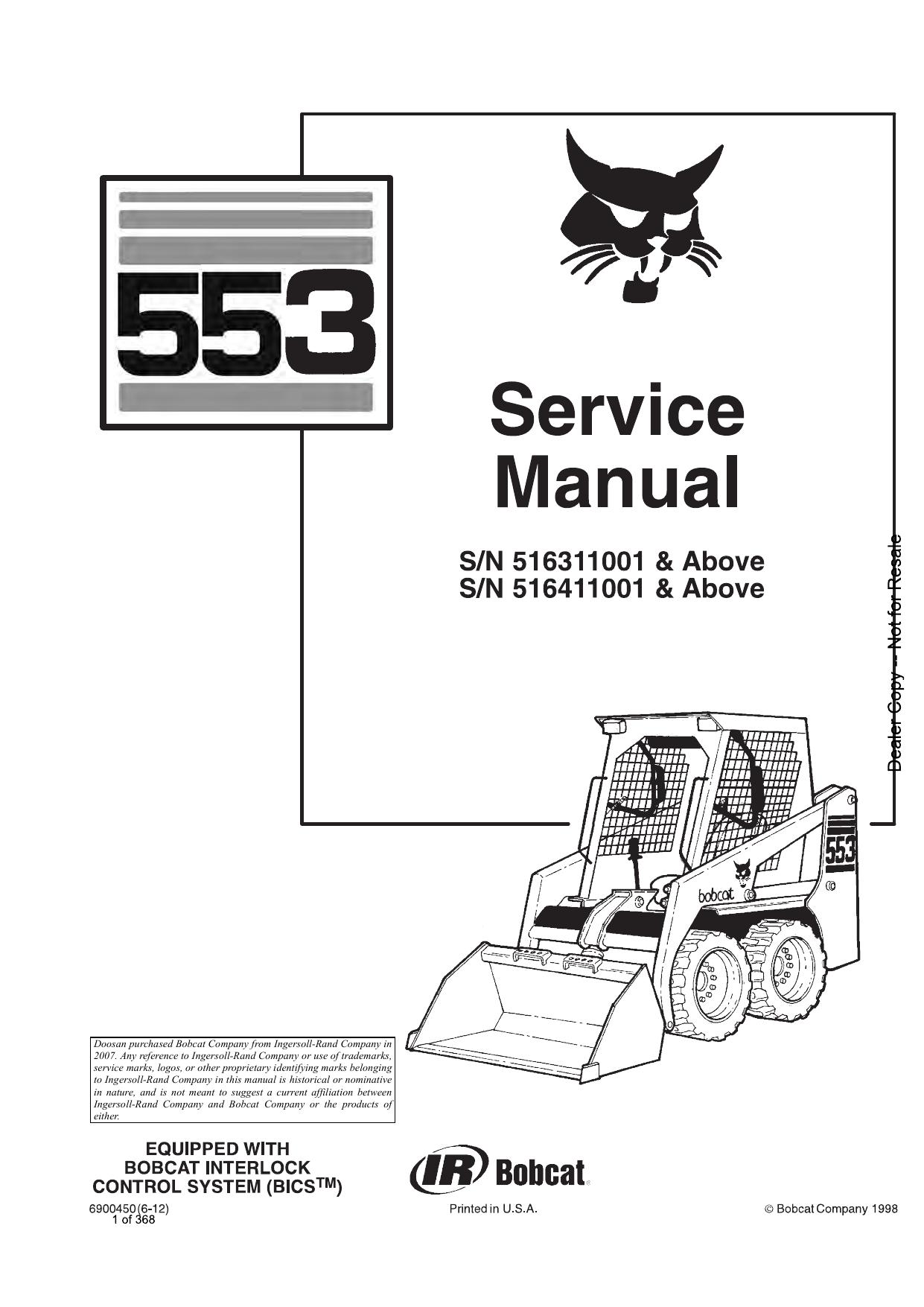 553 Loader Service Manual Bobcat 2